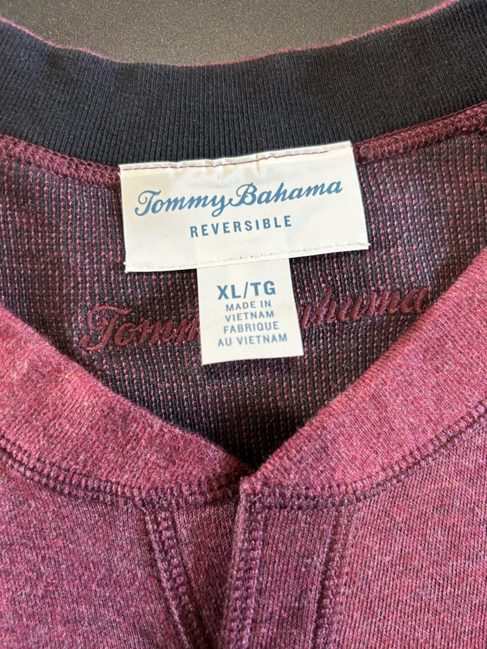 Tommy Bahama Reversible Crewneck Sweater - Burgundy/Black